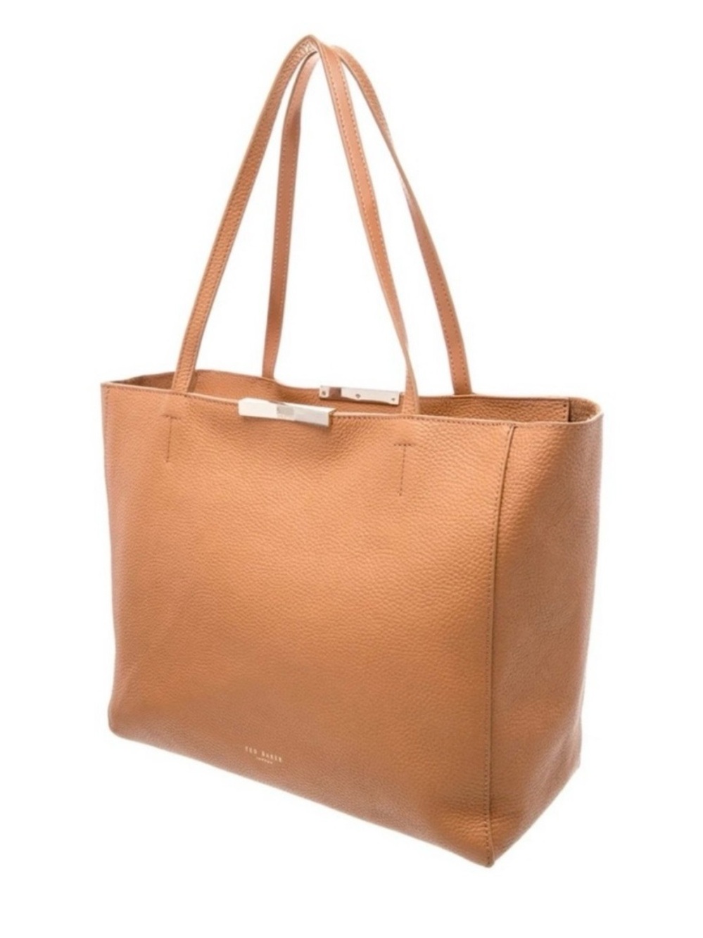 Ted Baker Camel Leather Tote with Silver Accent - Picture 4 of 8